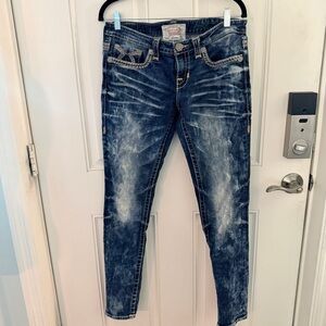 Big Star Janea Skinny Jeans 29R | Low Rise Stretch Embroidered